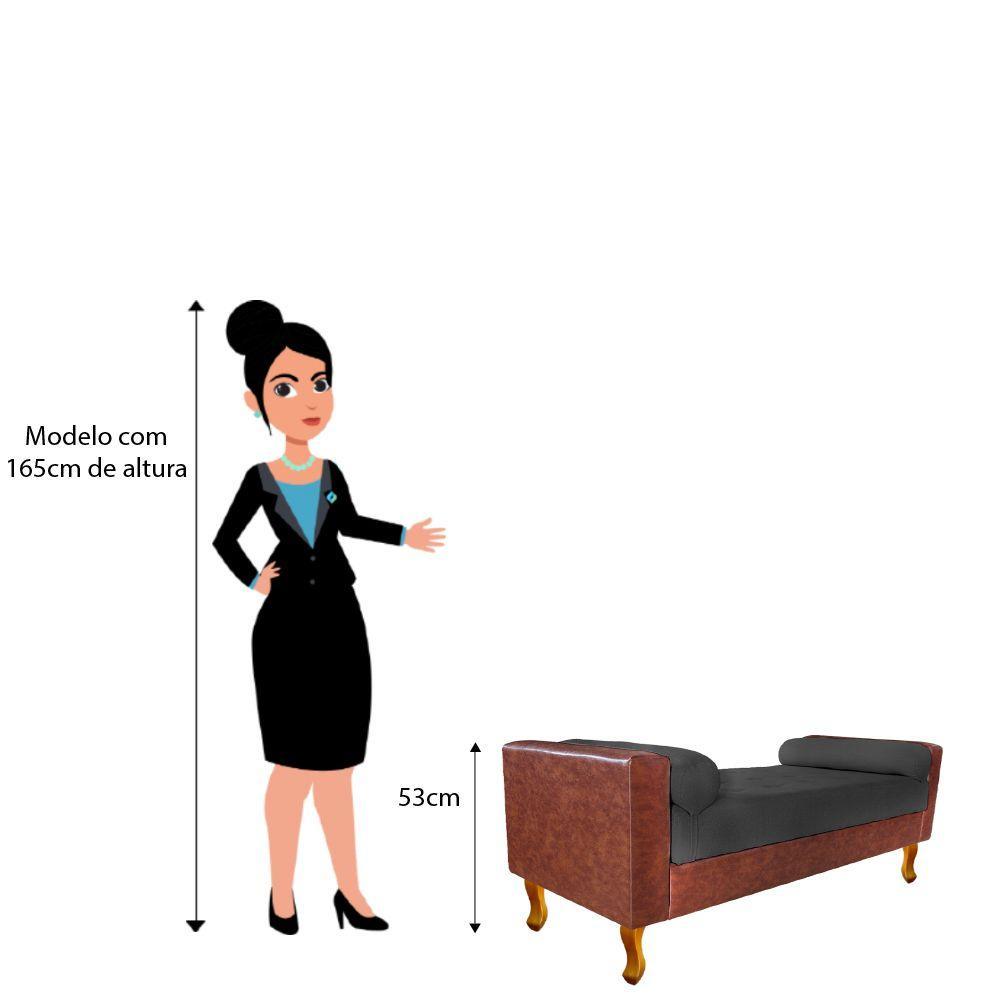 Recamier Félix 90cm Corano Nozes Linho Chumbo Doce Sonho - 3