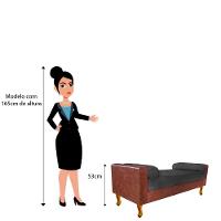 Recamier Félix 90cm Corano Nozes Linho Chumbo Doce Sonho - 3