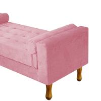 Recamier Félix Casal 140cm Suede Rosa Bebê Adj Decor - 2