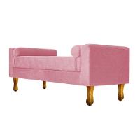 Recamier Félix Casal 140cm Suede Rosa Bebê Adj Decor - 3