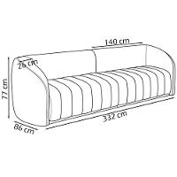 Sofa 4 Lugares 332 Cm Memphis Veludo Sl 942 Moll Sl 942 - 7