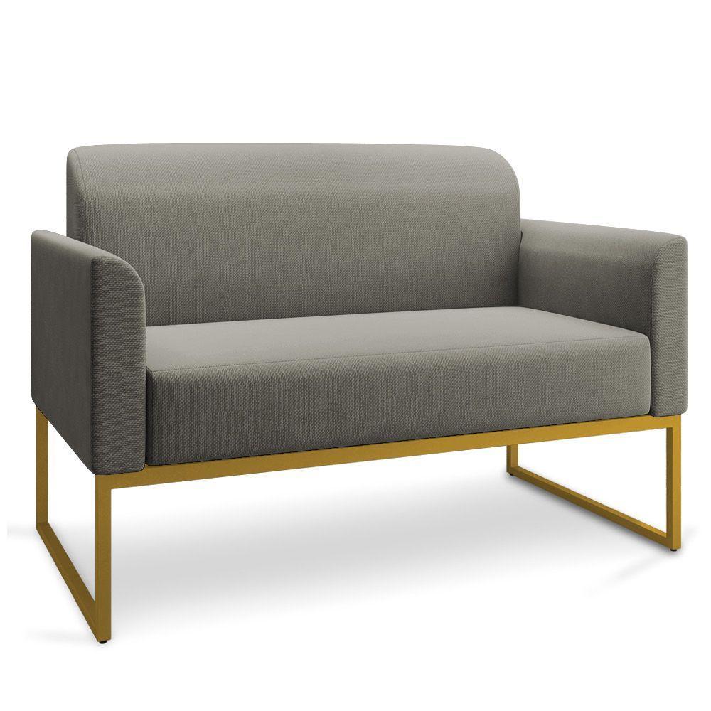 Namoradeira 02 Lugares Linho Dourado Cor Grafite - 1