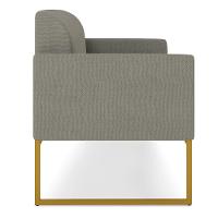 Namoradeira 02 Lugares Linho Dourado Cor Grafite