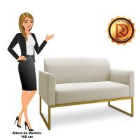 Namoradeira 02 Lugares Linho Dourado Cor Grosso Bege - 3