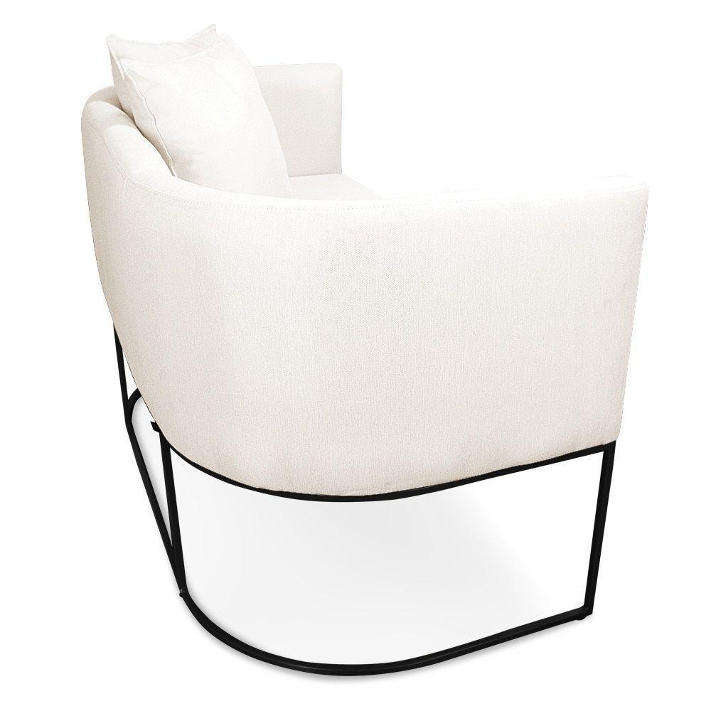 Namoradeira 02 Lugares Linho Areia A27 Metálica Preto - 4