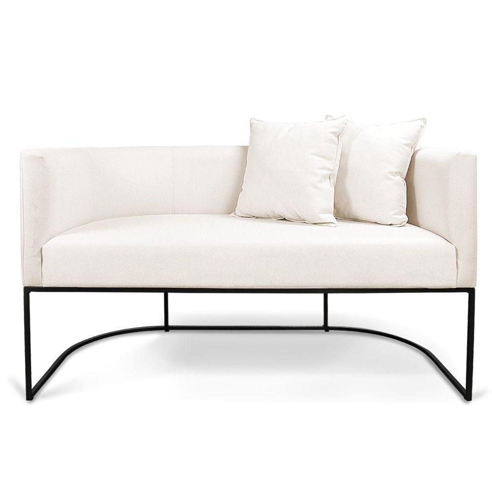 Namoradeira 02 Lugares Linho Areia A27 Metálica Preto - 5