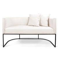 Namoradeira 02 Lugares Linho Areia A27 Metálica Preto - 5