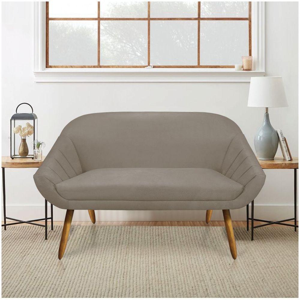 Kit 01 Namoradeira 02 Lugares E 01 Poltrona Giovana Suede Marrom Rato - 4