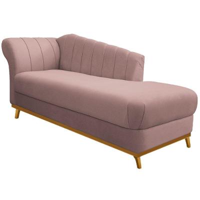 Diva Recamier Vanessa 160cm Lado Direito Linho - Doce Sonho Móveis Cor Rosê