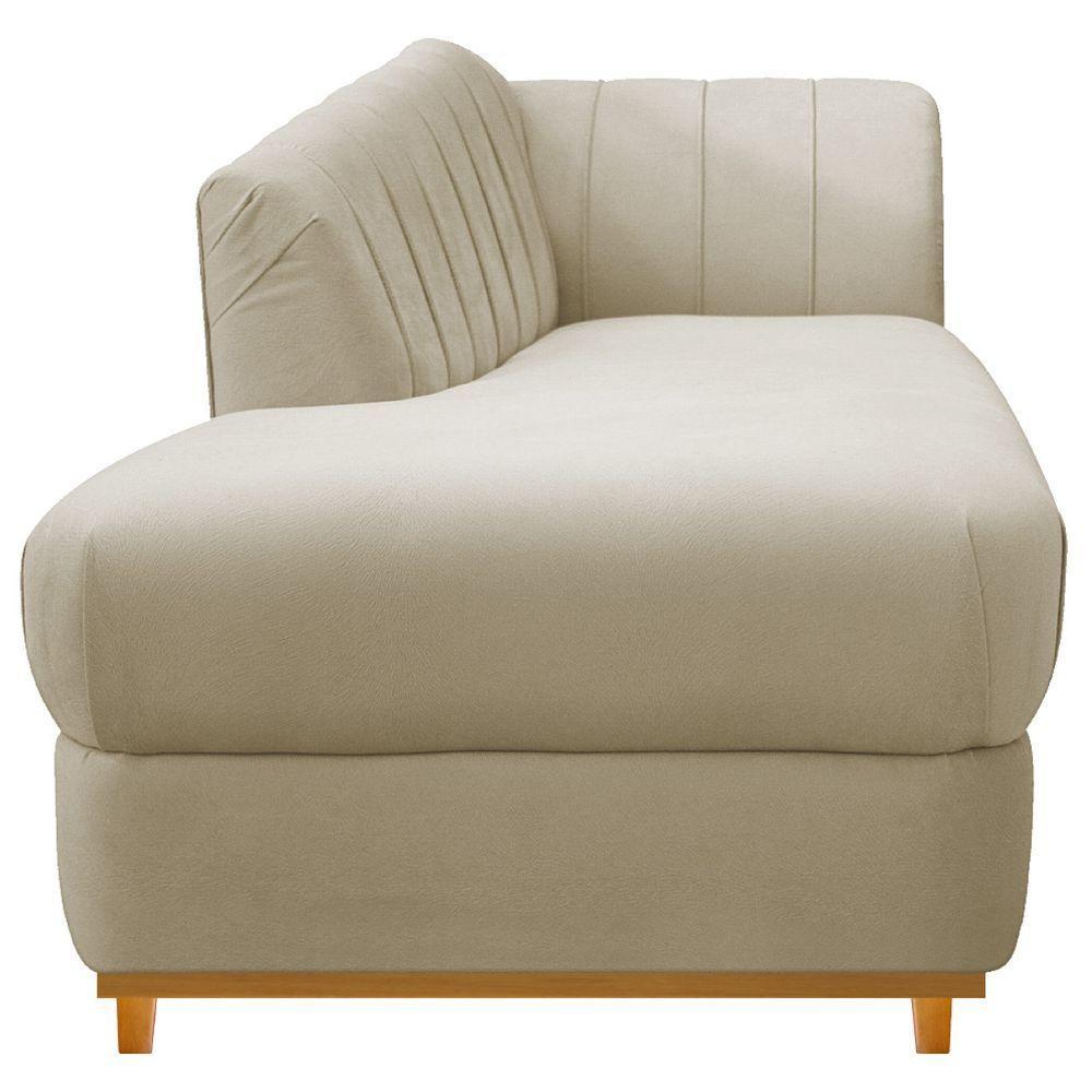 Diva Recamier Vanessa 160cm Lado Esquerdo Linho - Doce Sonho Móveis Cor Bege - 3