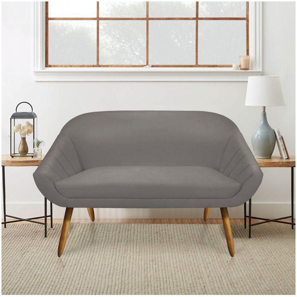 Kit 01 Namoradeira 02 Lugares E 01 Poltrona Giovana Suede Grafite - 7