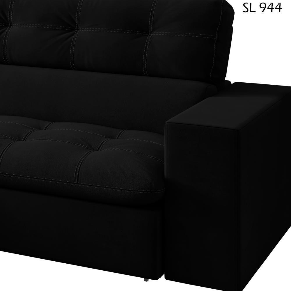 Sofa Retratil E Reclinavel 3 Lugares 218 Cm Eldorado Sl 944 Veludo Moll Sl 944 - 9