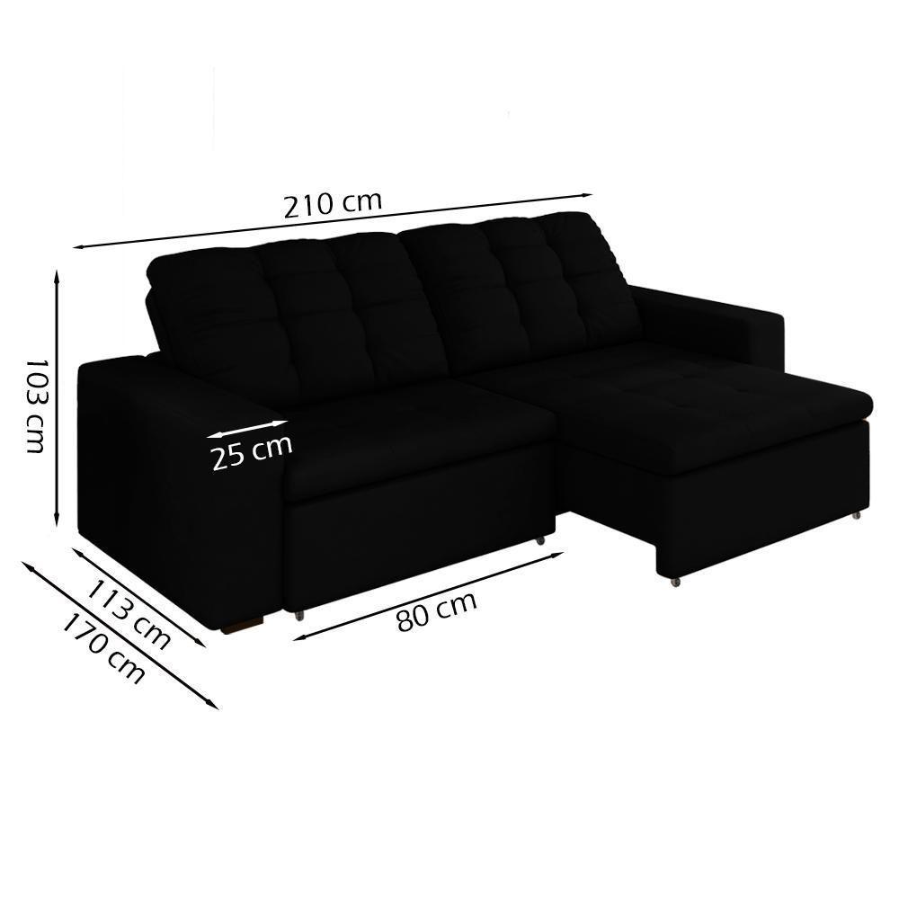 Sofa Retratil E Reclinavel 210 Cm Max Veludo Sl 944 Moll Sl 944 - 8