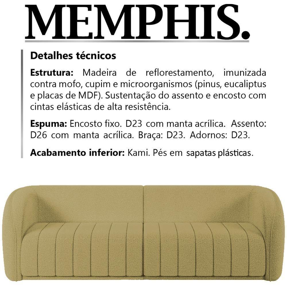 Sofa Decorativo 4 Lugares 332 Cm Memphis Boucle Tce 1002 Moll Tce 1002 - 6