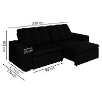 Sofa Retratil E Reclinavel 230 Cm Max Veludo Sl 944 Moll Sl 944 - 8
