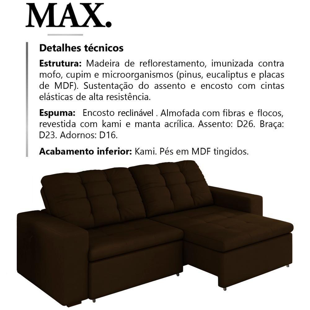 Sofa Retratil E Reclinavel 230 Cm Max Veludo Sl 942 Moll Sl 942 - 9