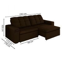 Sofa Retratil E Reclinavel 230 Cm Max Veludo Sl 942 Moll Sl 942 - 8