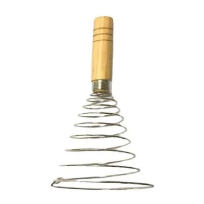 Batedor De Clara Aspiral Em Alumínio Com Cabo Em Madeira