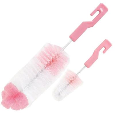 Kit De Escova Para Mamadeira Com Esponja Buba Rosa