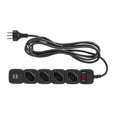 Protetor Eletrônico Intelbras Epe204 Usb+ 4 Tomadas Preto