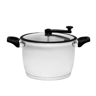 Pipoqueira Tramontina Allegra Aço Inox Indução 22cm 5,6 Litros Tampa De Vidro