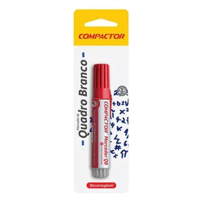 Blister Marcador Quadro Branco Recarregável Compactor Vermelho