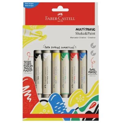 Marcador Multimark Criativo Shake & Paint Neon 6 Unidades Faber-castell