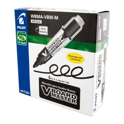 Caixa Marcador Quadro Branco V-board Master Pilot Recarregável 12 Unidades Violeta