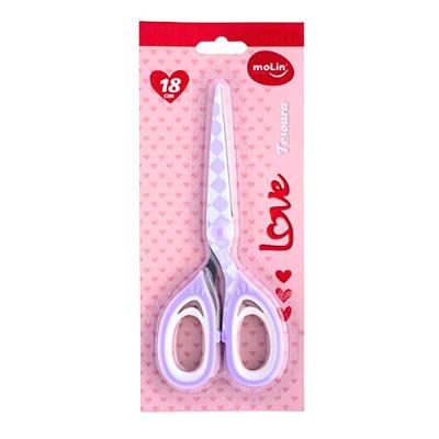 Tesoura Xadrez 18cm Love Office Molin Lilás
