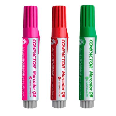 Kit 3 Pincel Marcador Quadro Branco Recarregável Qb Compactor