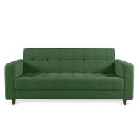 Sofá 03 Lugares Arezzo Suede Verde Pés Chanfrado Tabaco - D'rossi - 7