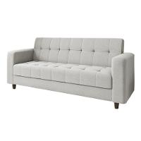 Sofá 03 Lugares Arezzo Linho Cinza A05 Pés Chanfrado Tabaco - D'rossi