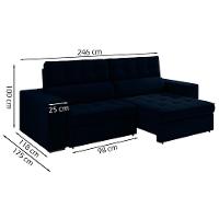 Sofa Retratil E Reclinavel 3 Lugares 246 Cm Evidence Sl 948 Veludo Moll Sl 948 - 8