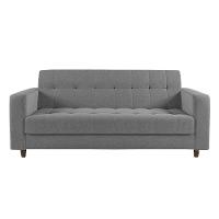 Sofá 03 Lugares Arezzo Linho Pés Chanfrado Marrom - D'rossi Cor A26 Grafite - 6