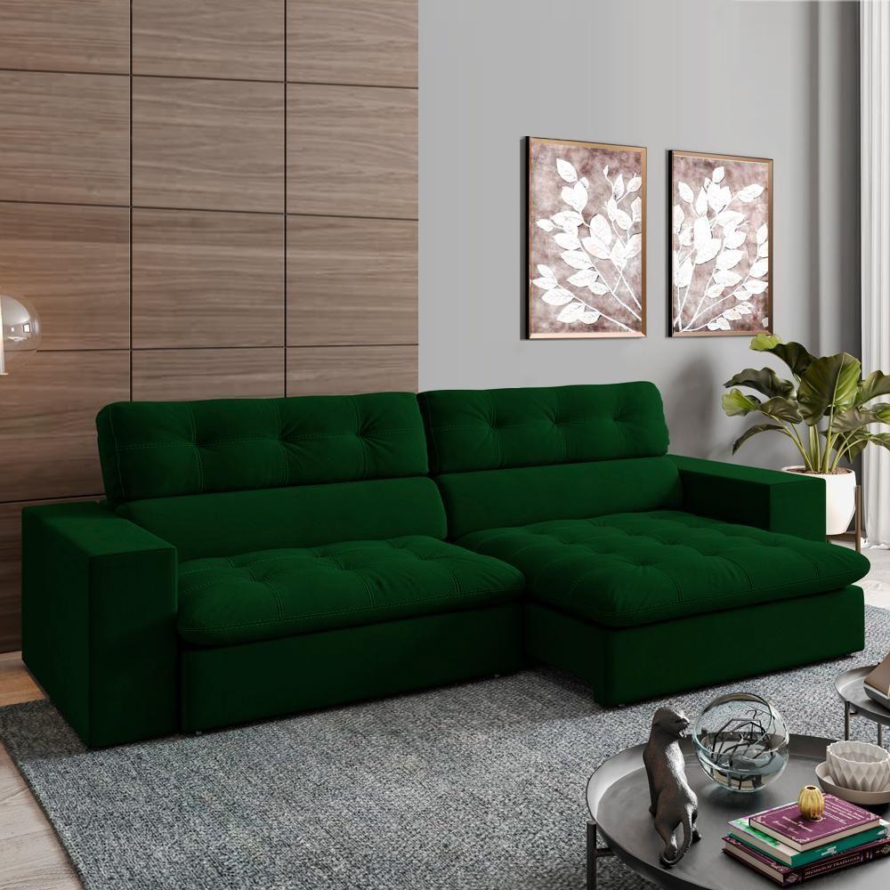 Sofa Retratil E Reclinavel 3 Lugares 218 Cm Eldorado Sl 947 Veludo Moll Sl 947 - 10