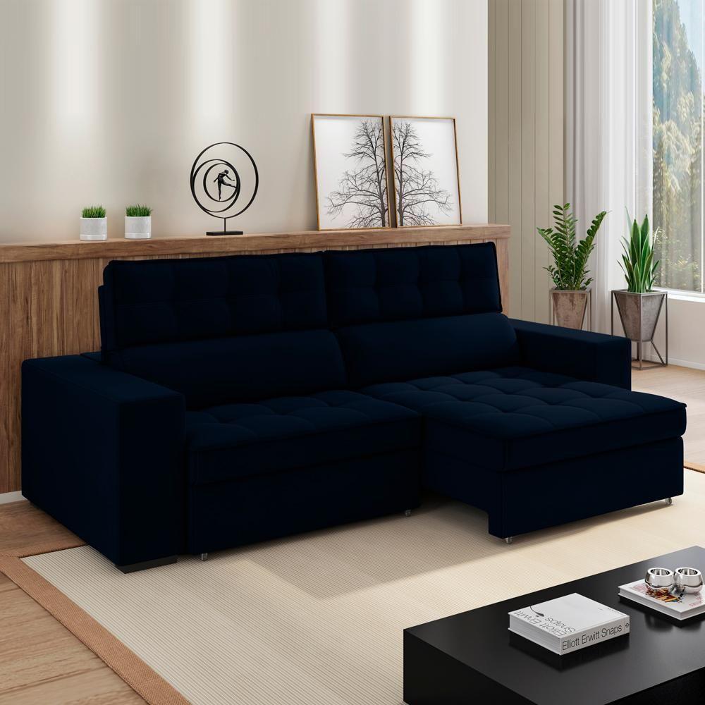 Sofa Retratil E Reclinavel 3 Lugares 218 Cm Evidence Sl 948 Veludo Moll Sl 948 - 3