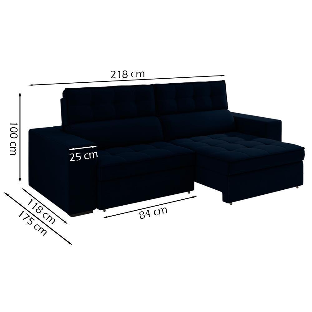 Sofa Retratil E Reclinavel 3 Lugares 218 Cm Evidence Sl 948 Veludo Moll Sl 948 - 8