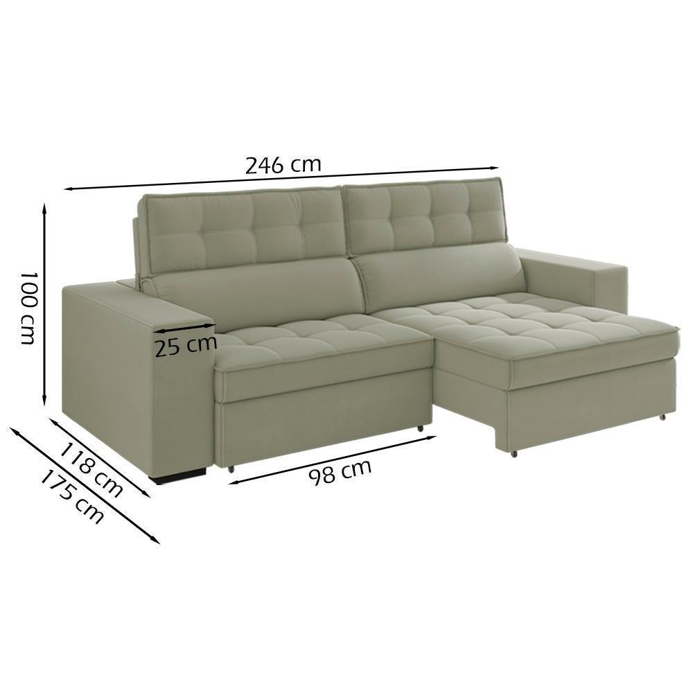 Sofa Retratil E Reclinavel 3 Lugares 246 Cm Evidence Sl 940 Veludo Moll Sl 940 - 8