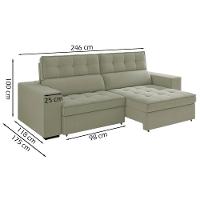 Sofa Retratil E Reclinavel 3 Lugares 246 Cm Evidence Sl 940 Veludo Moll Sl 940 - 15