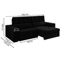 Sofa Retratil E Reclinavel 3 Lugares 246 Cm Evidence Sl 944 Veludo Moll Sl 944 - 15