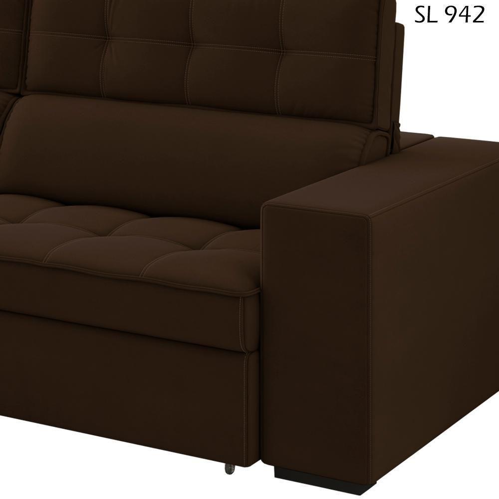 Sofa Retratil E Reclinavel 3 Lugares 218 Cm Evidence Sl 942 Veludo Moll Sl 942 - 7