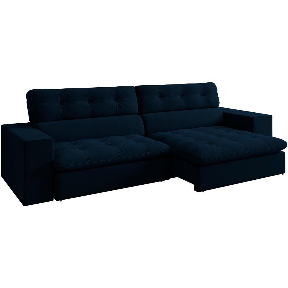 Sofa Retratil E Reclinavel 3 Lugares 218 Cm Eldorado Sl 948 Veludo Moll Sl 948 - 1
