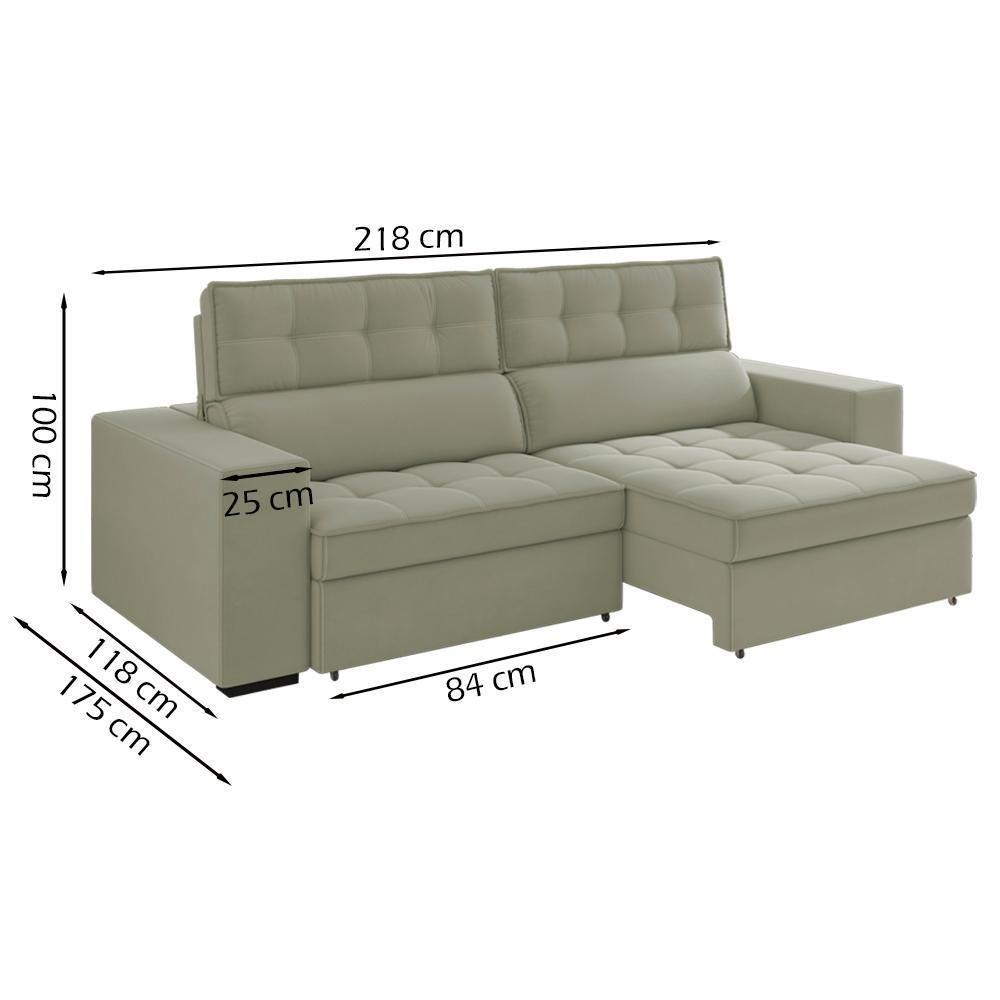Sofa Retratil E Reclinavel 3 Lugares 218 Cm Evidence Sl 940 Veludo Moll Sl 940 - 8