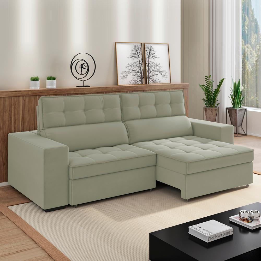 Sofa Retratil E Reclinavel 3 Lugares 218 Cm Evidence Sl 940 Veludo Moll Sl 940 - 10