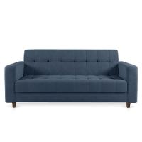 Sofá 03 Lugares Arezzo Suede Pés Chanfrado Marrom - D'rossi Cor Azul Marinho - 7