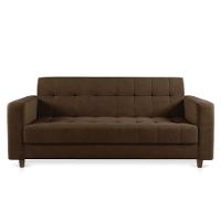 Sofá 03 Lugares Arezzo Suede Marrom Pés Chanfrado Tabaco - D'rossi - 13