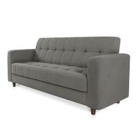 Sofá 03 Lugares Arezzo Suede Grafite Pés Chanfrado Marrom - D'rossi - 5