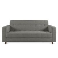 Sofá 03 Lugares Arezzo Suede Grafite Pés Chanfrado Marrom - D'rossi - 7