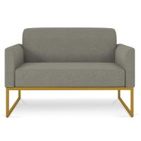 Namoradeira 02 Lugares Linho Grafite Dourado - 5