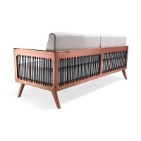 Sofá 2 Lugares Saibi Ozki 150Cm Poliéster Cinza Madeira Eucalipto Cedro Corda Náutica Plana Poliéste - 9